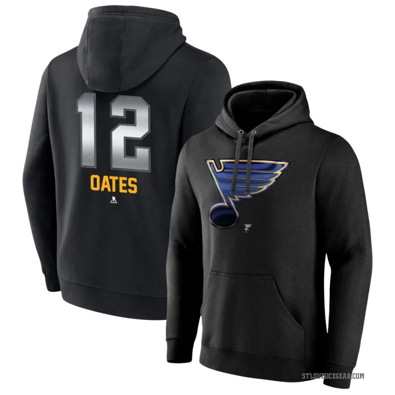 Adam Oates Men's Black St. Louis Blues Branded Midnight Mascot Logo Pullover Hoodie