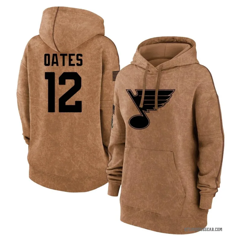 Adam Oates Women's Brown St. Louis Blues 2023 Salute to Service Pullover Hoodie