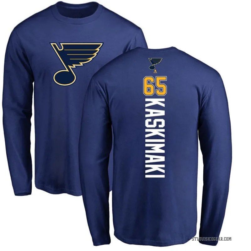 Aleksanteri Kaskimaki Men's Royal St. Louis Blues Backer Long Sleeve T-Shirt -