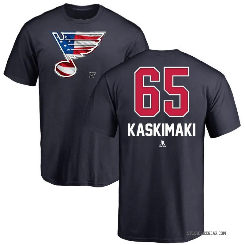 Aleksanteri Kaskimaki Youth Navy St. Louis Blues Name and Number Banner Wave T-Shirt -