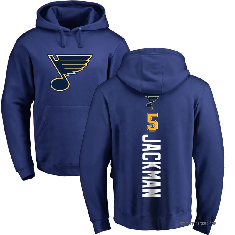 Barret Jackman Men's Royal St. Louis Blues Branded Backer Pullover Hoodie