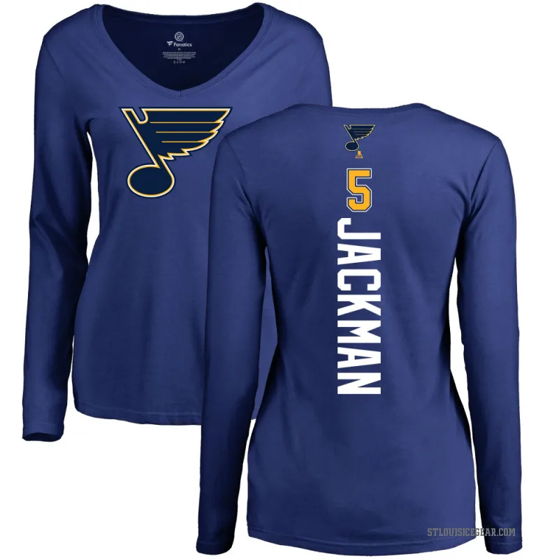 Barret Jackman Women's Blue St. Louis Blues Branded Backer Pullover Hoodie