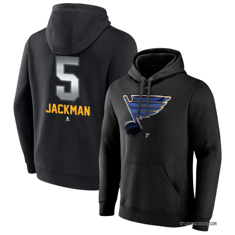 Barret Jackman Youth Black St. Louis Blues Branded Midnight Mascot Logo Pullover Hoodie