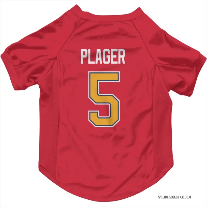 Bob Plager  Red St. Louis Blues  Cat & Dog Pet Jersey