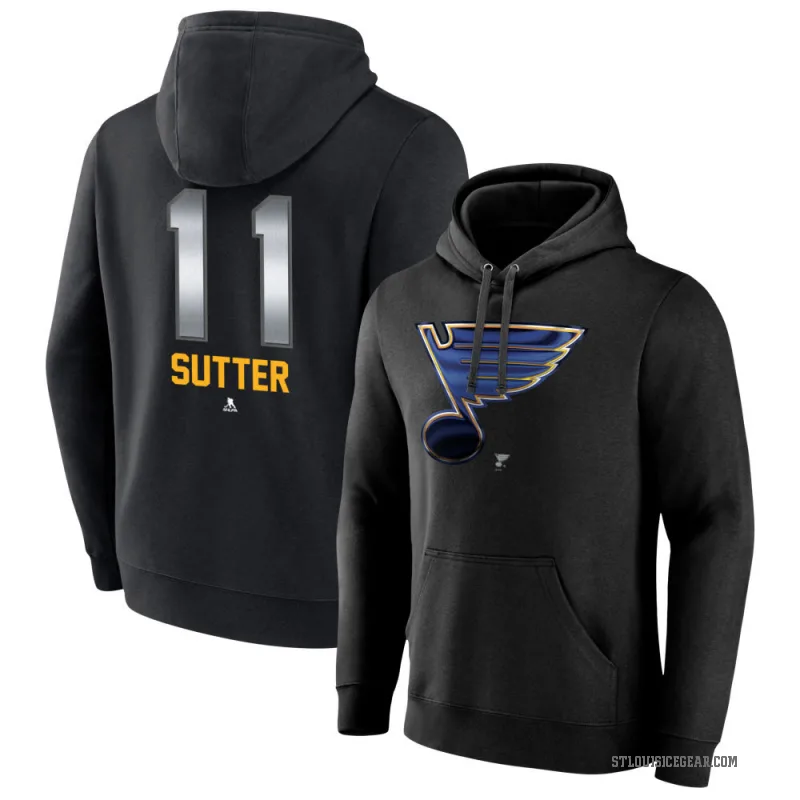 Brian Sutter Youth Black St. Louis Blues Branded Midnight Mascot Logo Pullover Hoodie