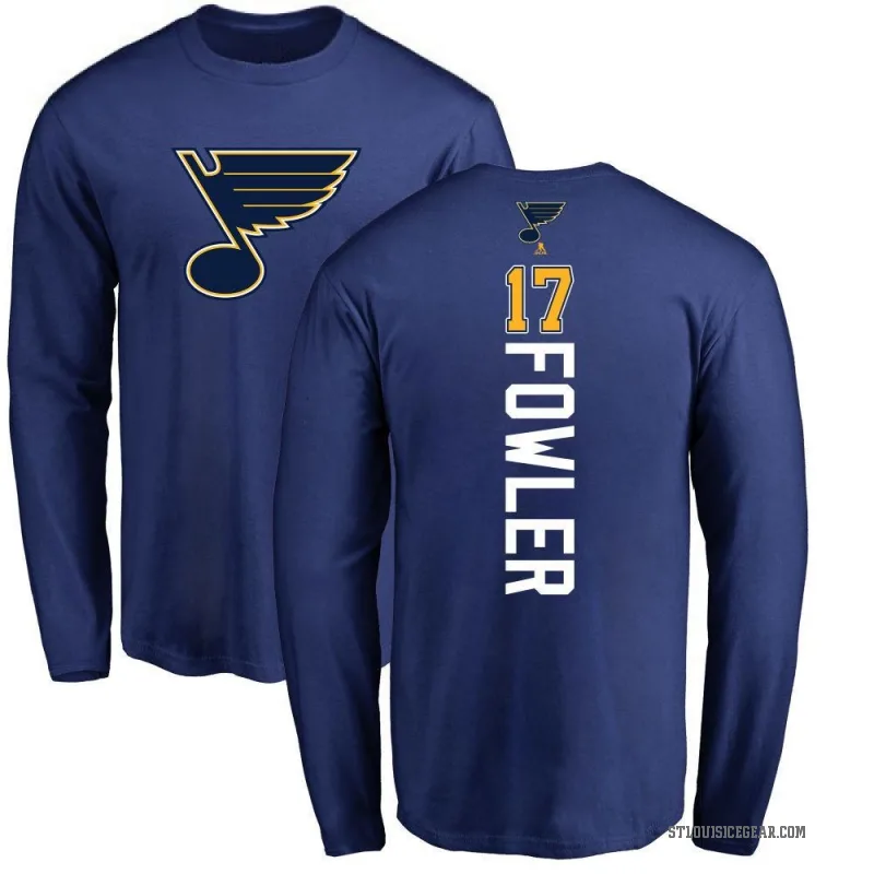 Cam Fowler Men's Royal St. Louis Blues Backer Long Sleeve T-Shirt -