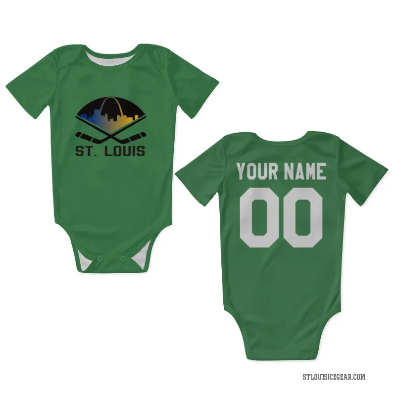 Custom  Green St. Louis Blues   Newborn & Infant Bodysuit