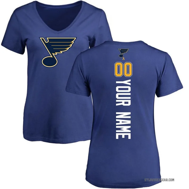 Custom Women's Blue St. Louis Blues Backer T-Shirt -