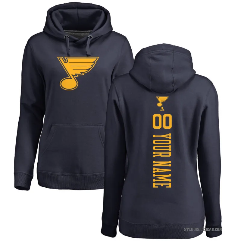 Custom Women's Navy St. Louis Blues Branded One Color Backer Pullover Hoodie