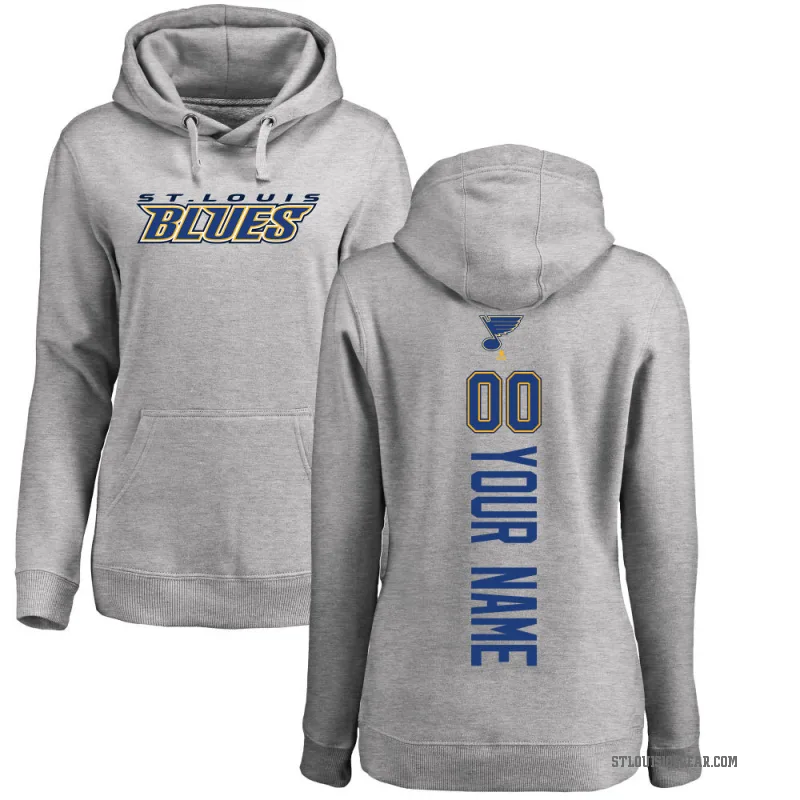Custom Women's St. Louis Blues Branded Ash Backer Pullover Hoodie
