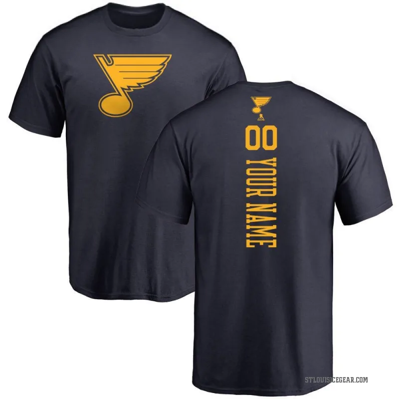 Custom Youth Navy St. Louis Blues One Color Backer T-Shirt -