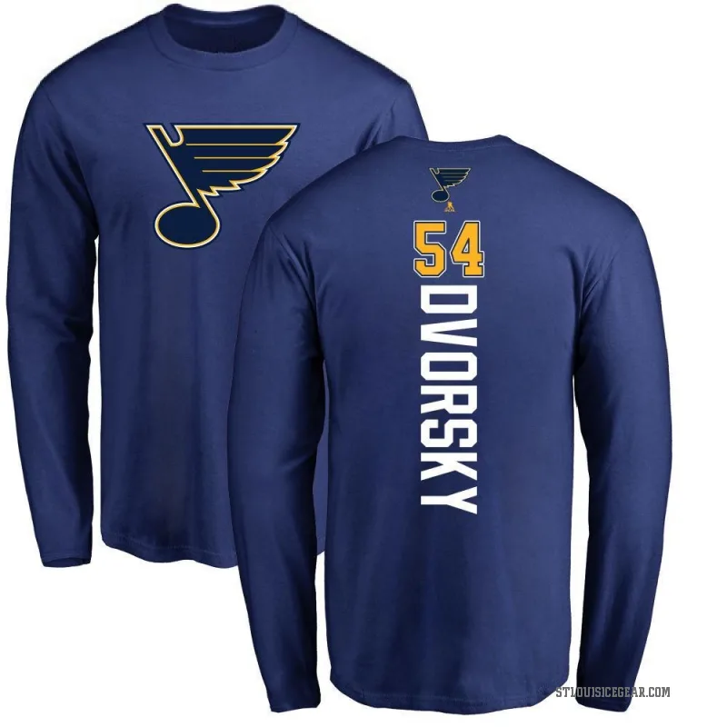 Dalibor Dvorsky Men's Royal St. Louis Blues Backer Long Sleeve T-Shirt -