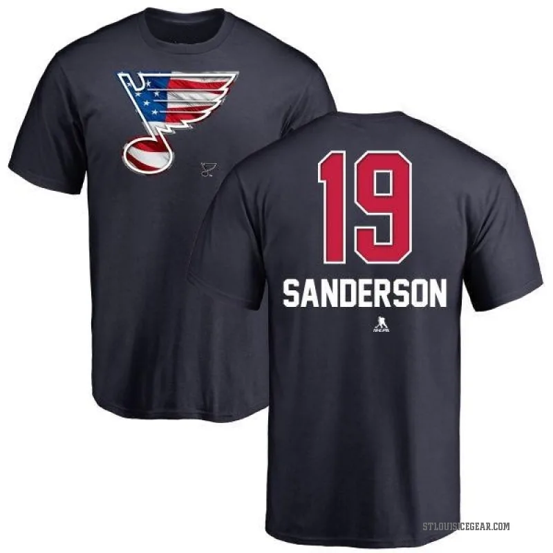 Derek Sanderson Youth Navy St. Louis Blues Name and Number Banner Wave T-Shirt -