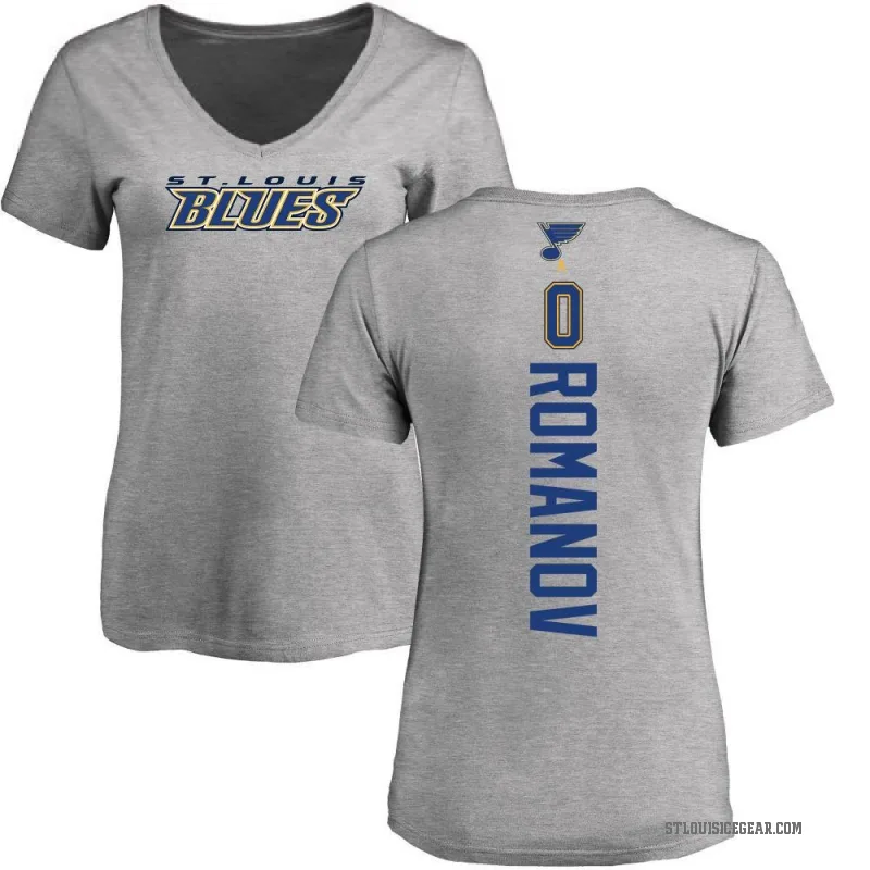 Georgi Romanov Women's Ash St. Louis Blues Backer T-Shirt -