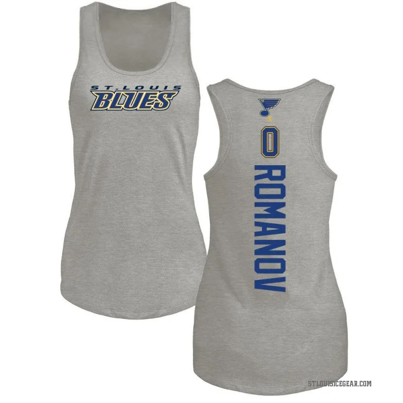 Georgi Romanov Women's Ash St. Louis Blues Backer Tank Top -