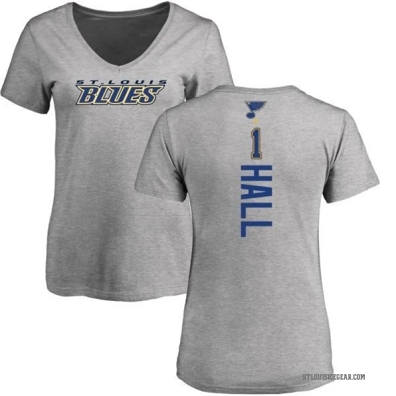 Glenn Hall Women's Ash St. Louis Blues Backer T-Shirt -