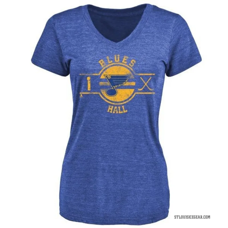 Glenn Hall Women's Royal St. Louis Blues Insignia T-Shirt -