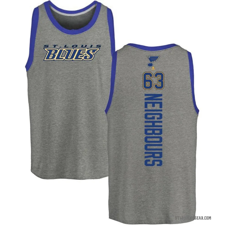 Jake Neighbours Men's Ash St. Louis Blues Backer Tank Top -