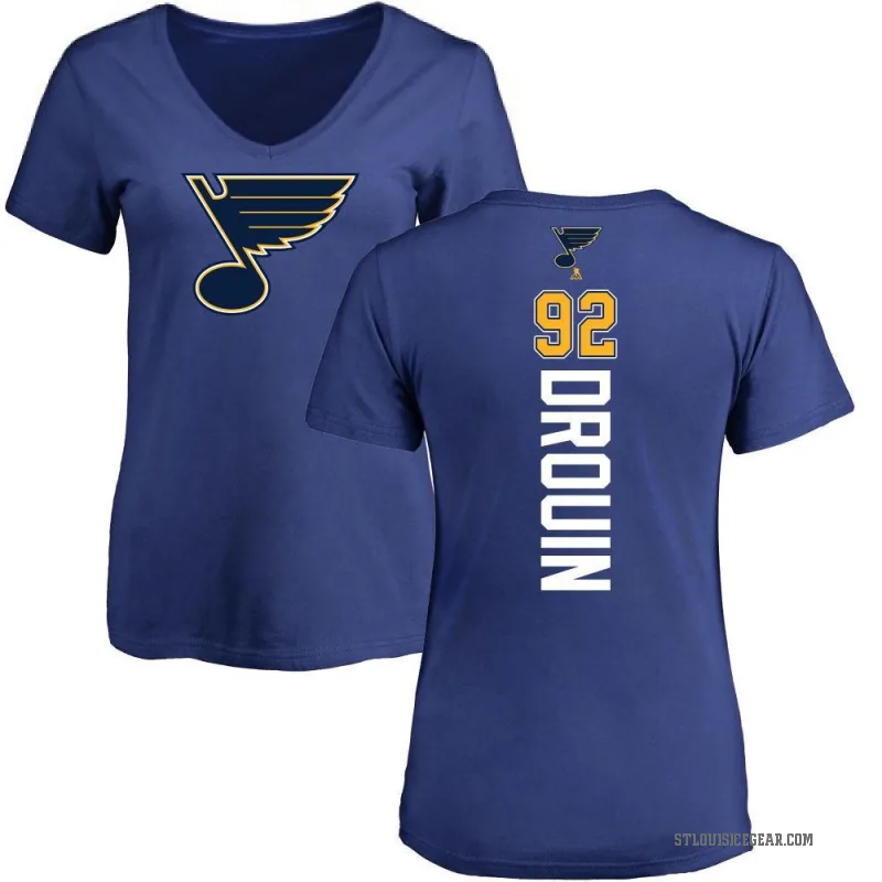 Jonathan Drouin Women's Blue St. Louis Blues Backer T-Shirt -
