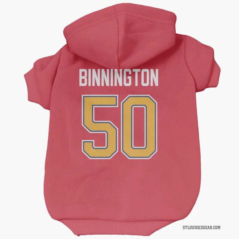 Jordan Binnington  Red St. Louis Blues  Cat & Dog Pet Hoodie