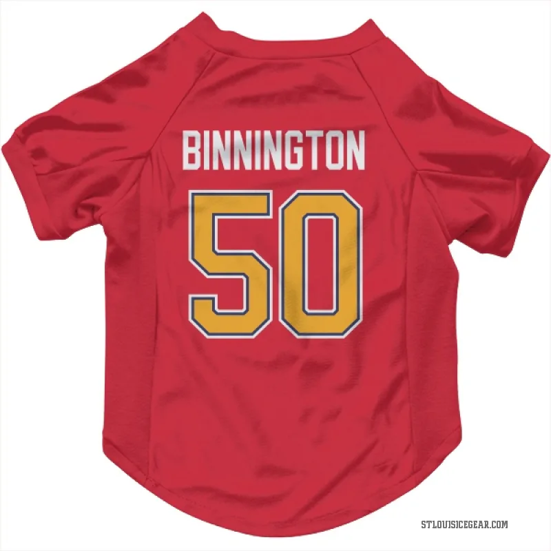 Jordan Binnington  Red St. Louis Blues  Cat & Dog Pet Jersey