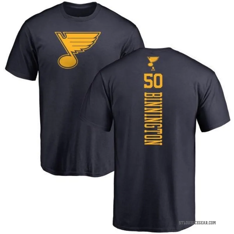 Jordan Binnington Youth Navy St. Louis Blues One Color Backer T-Shirt -