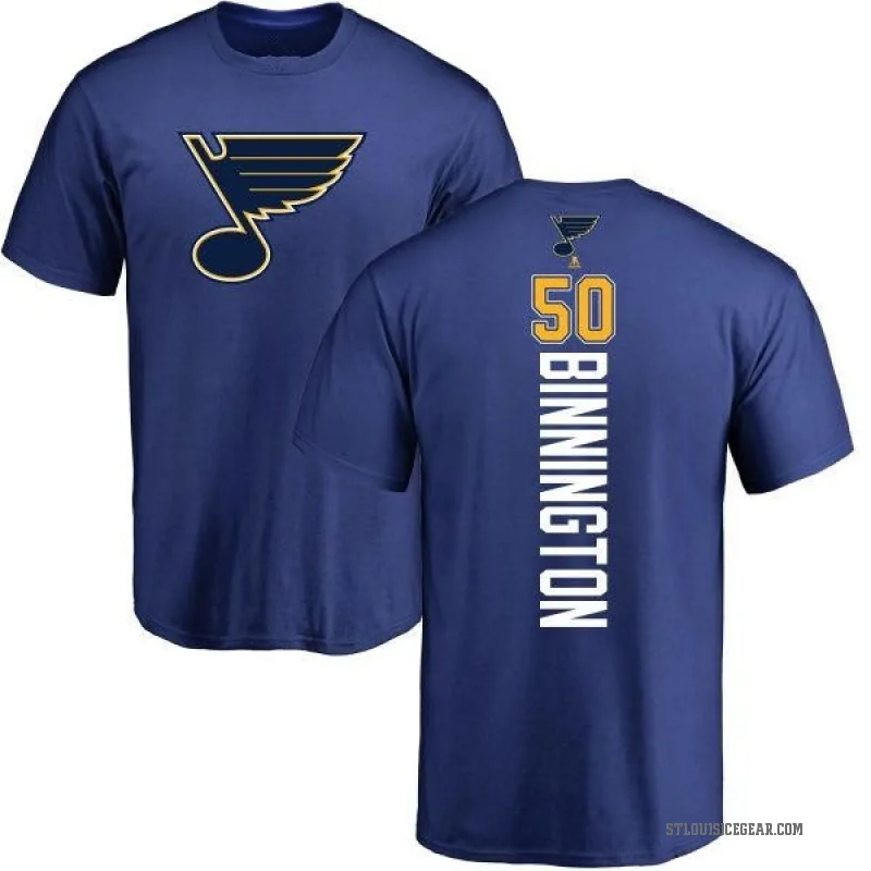 Jordan Binnington Youth Royal St. Louis Blues Backer T-Shirt -