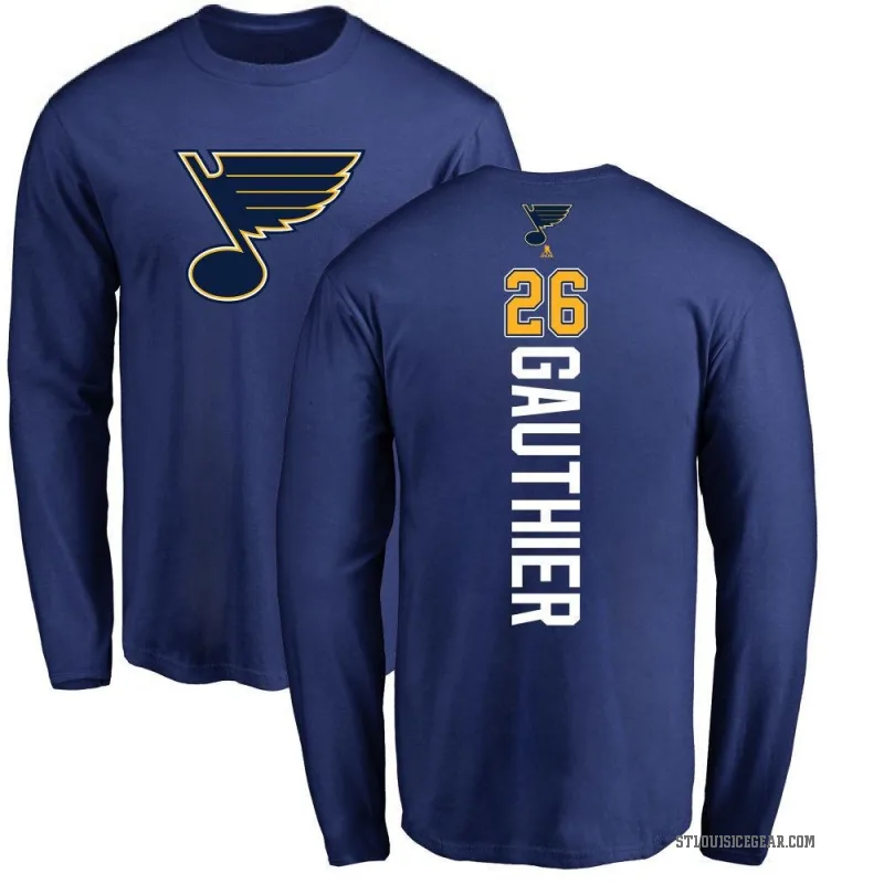 Julien Gauthier Men's Royal St. Louis Blues Backer Long Sleeve T-Shirt -