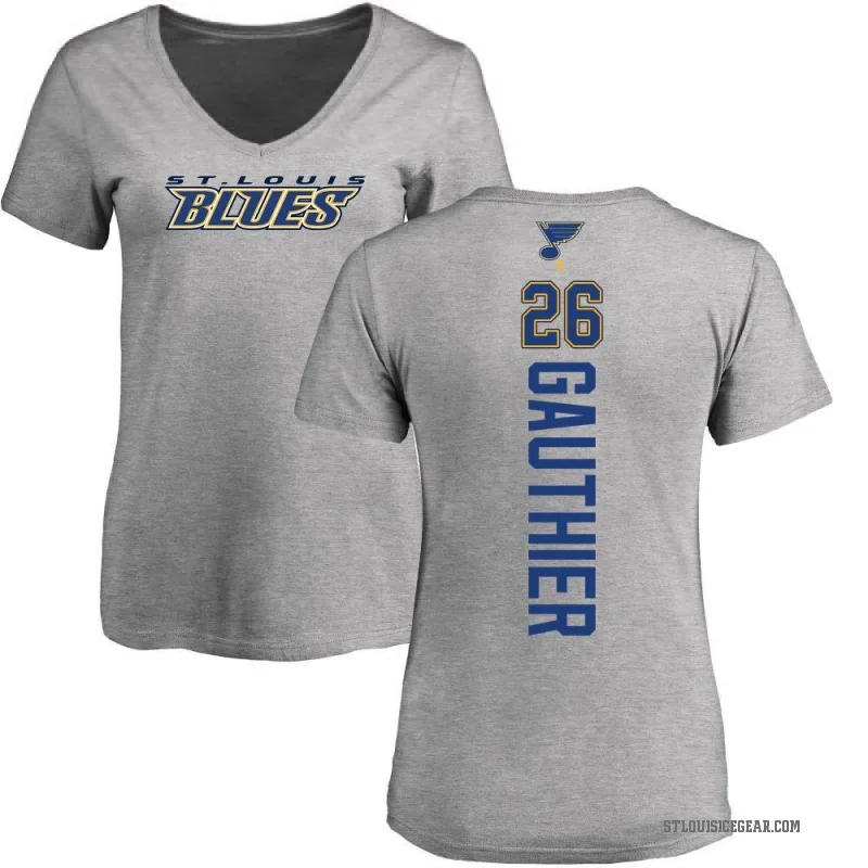Julien Gauthier Women's Ash St. Louis Blues Backer T-Shirt -
