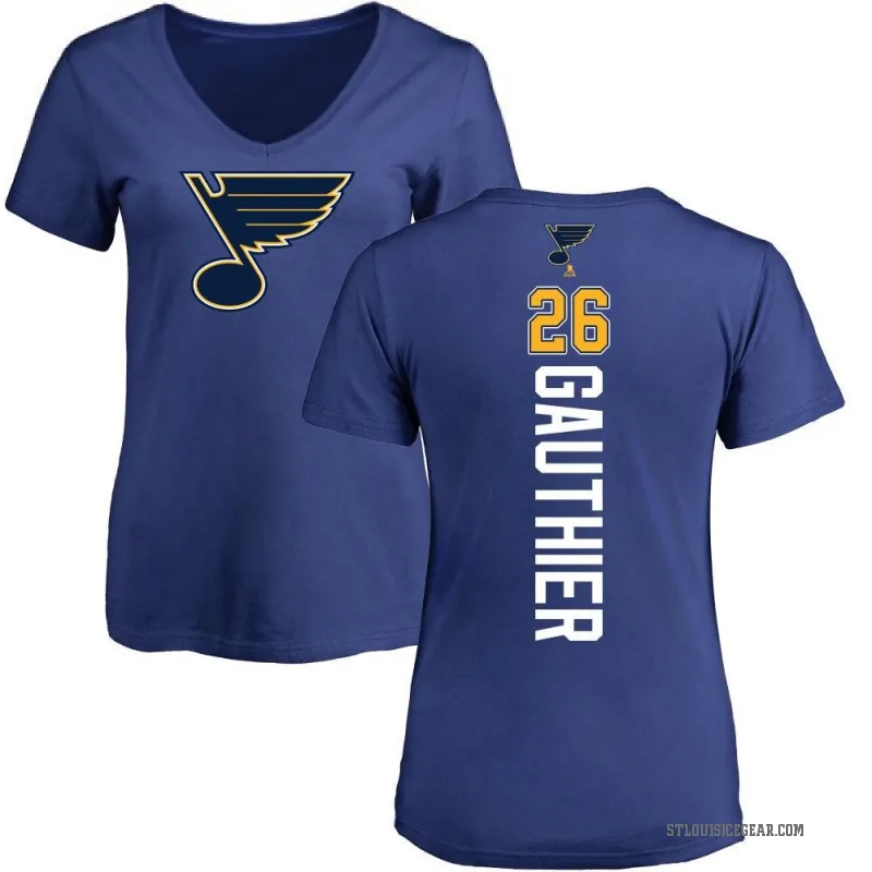 Julien Gauthier Women's Blue St. Louis Blues Backer T-Shirt -