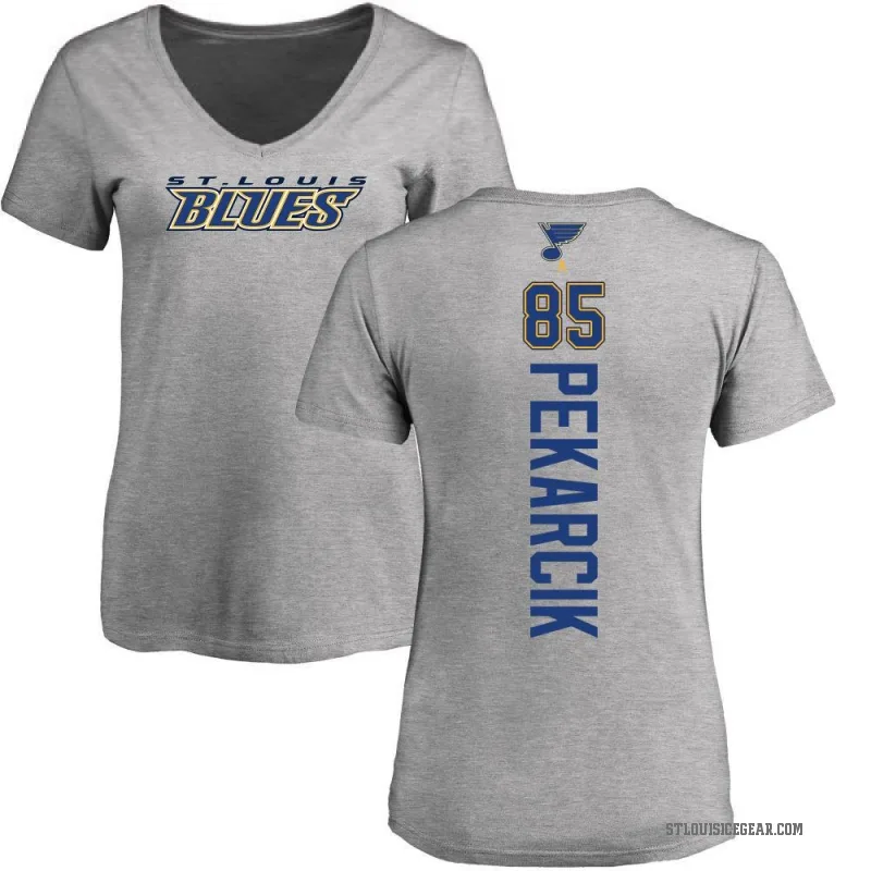 Juraj Pekarcik Women's Ash St. Louis Blues Backer T-Shirt -
