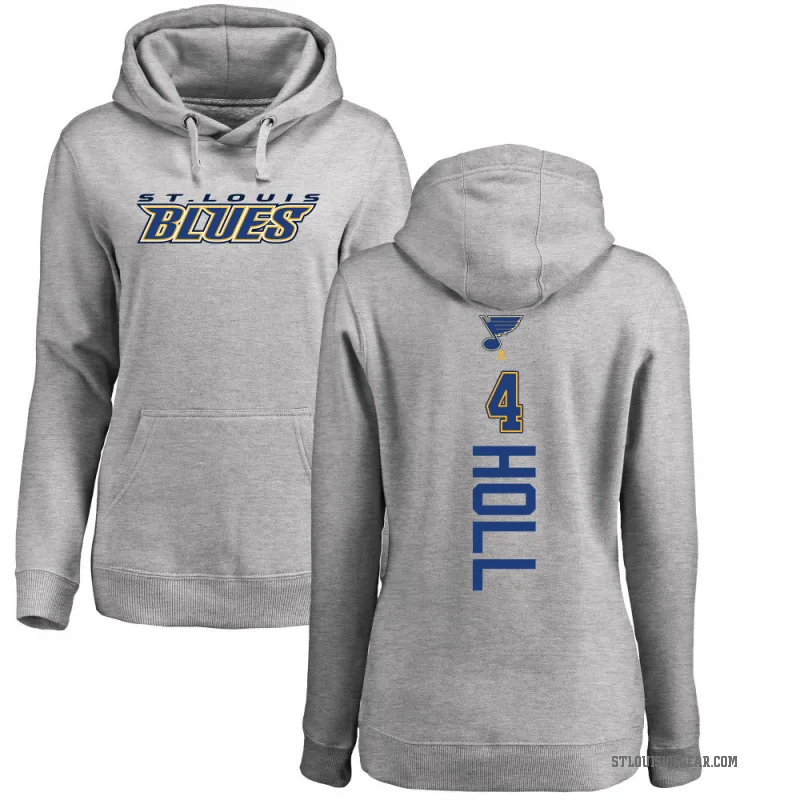 Justin Holl Women's St. Louis Blues Branded Ash Backer Pullover Hoodie