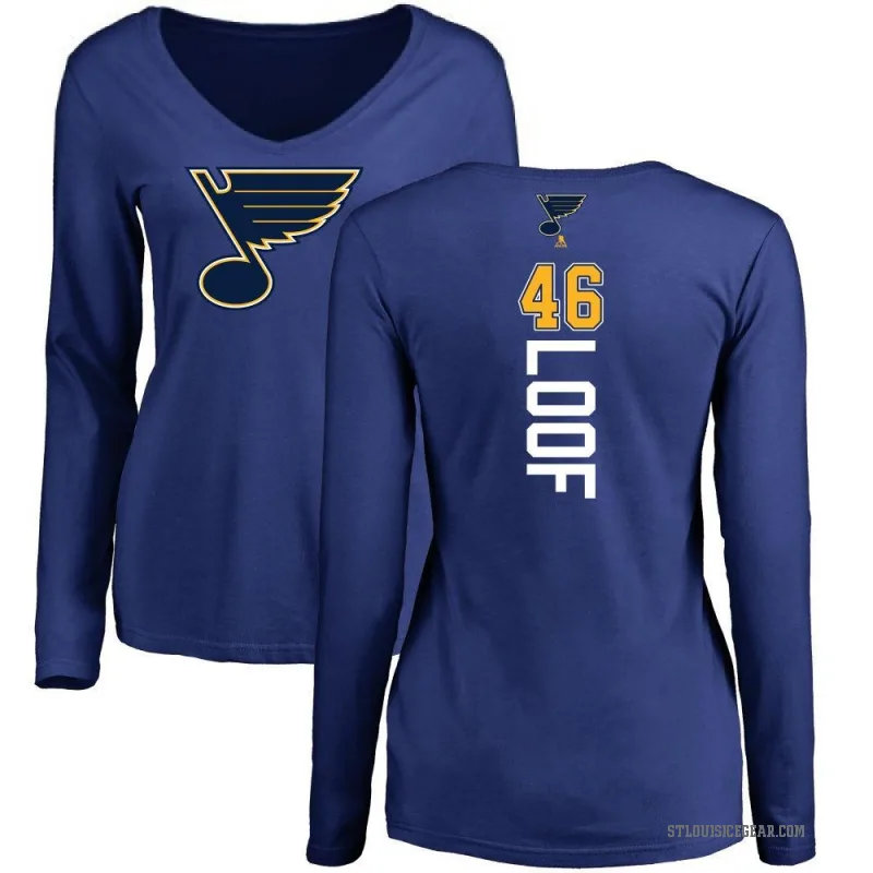 Leo Loof Women's Royal St. Louis Blues Backer V-Neck Long-Sleeve T-Shirt -