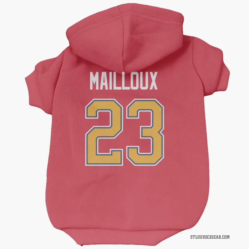 Logan Mailloux  Red St. Louis Blues  Cat & Dog Pet Hoodie
