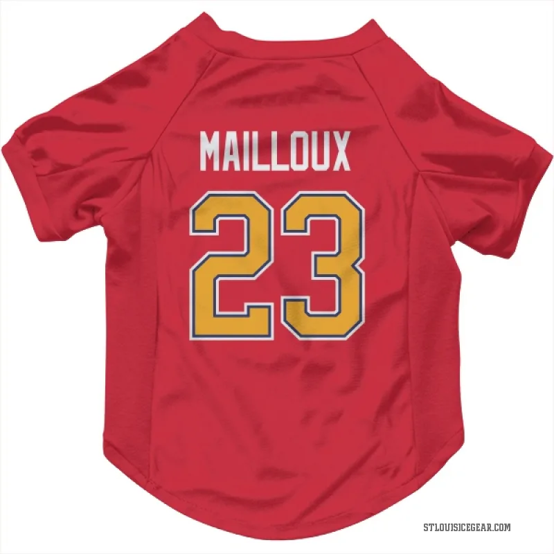 Logan Mailloux  Red St. Louis Blues  Cat & Dog Pet Jersey