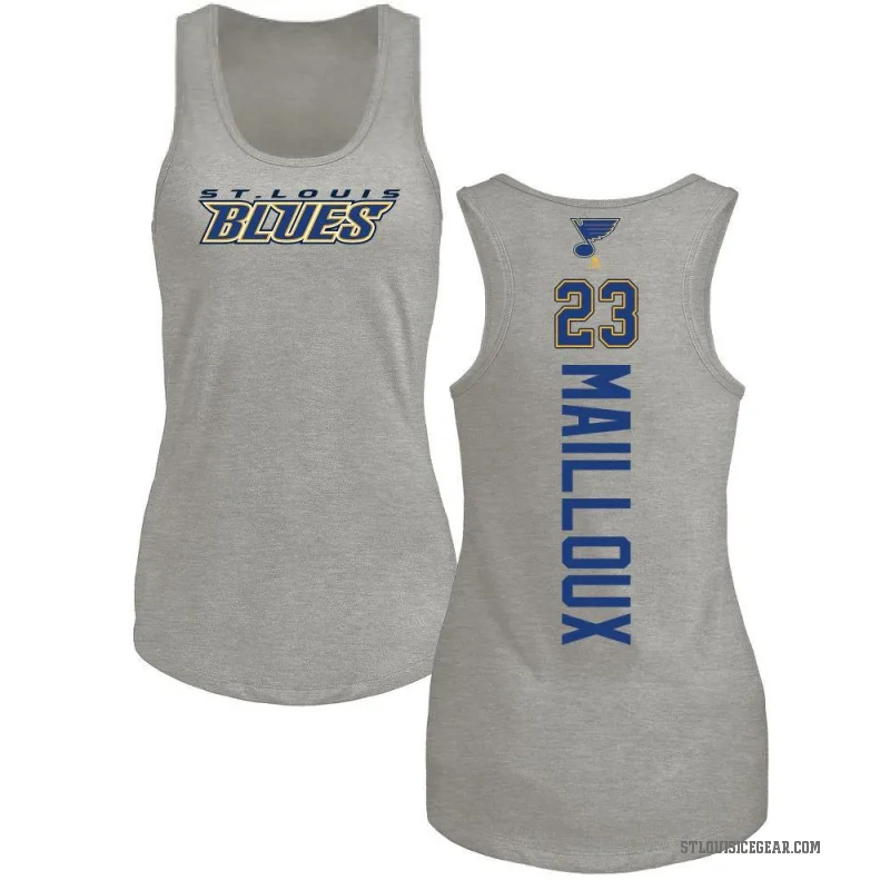 Logan Mailloux Women's Ash St. Louis Blues Backer Tank Top -