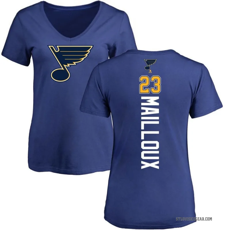Logan Mailloux Women's Blue St. Louis Blues Backer T-Shirt -