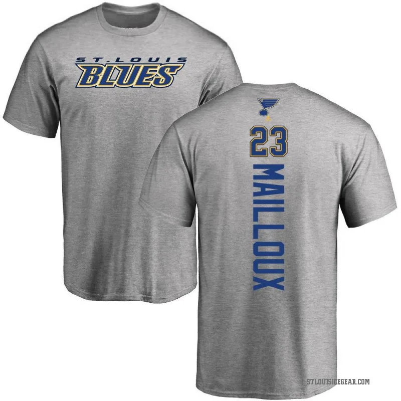 Logan Mailloux Youth Ash St. Louis Blues Backer T-Shirt -