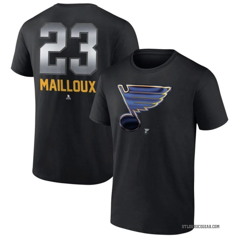 Logan Mailloux Youth Black St. Louis Blues Midnight Mascot Logo T-Shirt