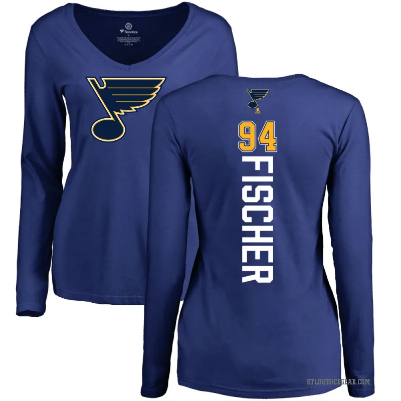 Lukas Fischer Women's Blue St. Louis Blues Branded Backer Pullover Hoodie