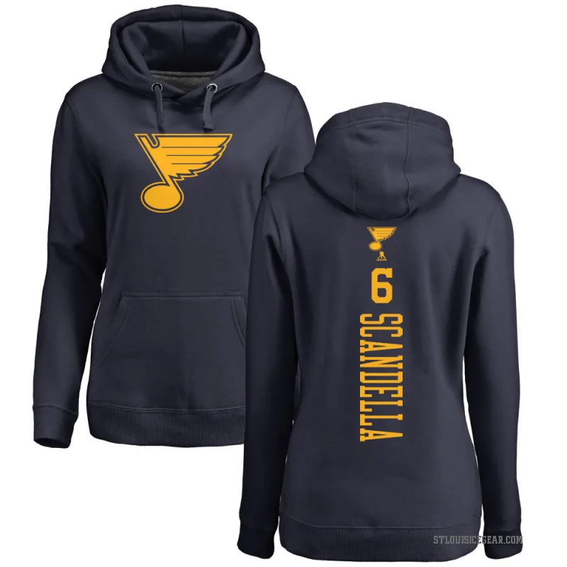 Marco Scandella Women's Navy St. Louis Blues Branded One Color Backer Pullover Hoodie