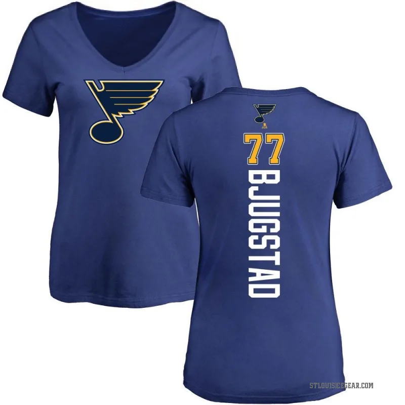 Nick Bjugstad Women's Blue St. Louis Blues Backer T-Shirt -