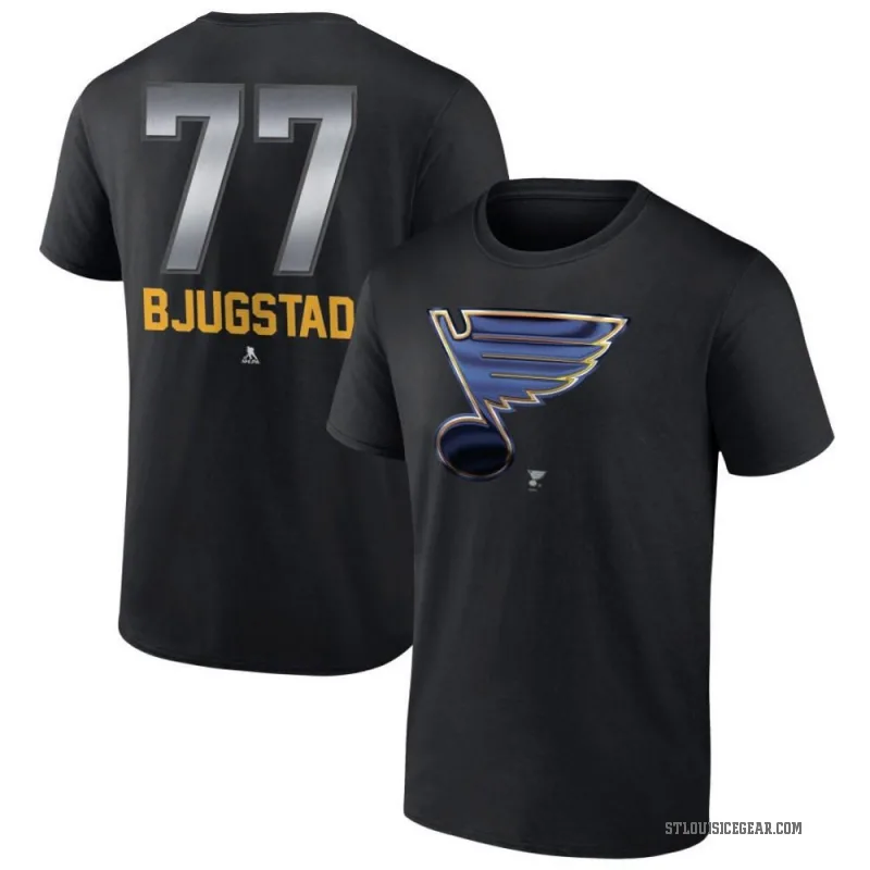 Nick Bjugstad Youth Black St. Louis Blues Midnight Mascot Logo T-Shirt
