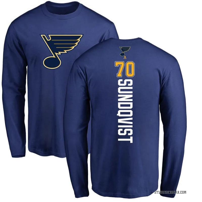 Oskar Sundqvist Men's Royal St. Louis Blues Backer Long Sleeve T-Shirt -
