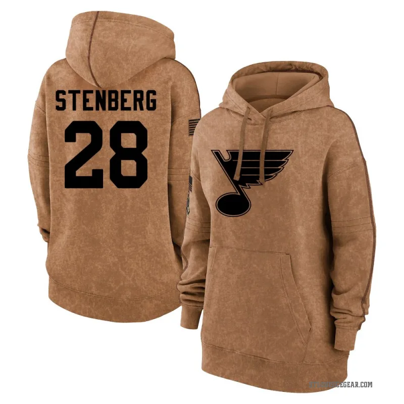 Otto Stenberg Women's Brown St. Louis Blues 2023 Salute to Service Pullover Hoodie