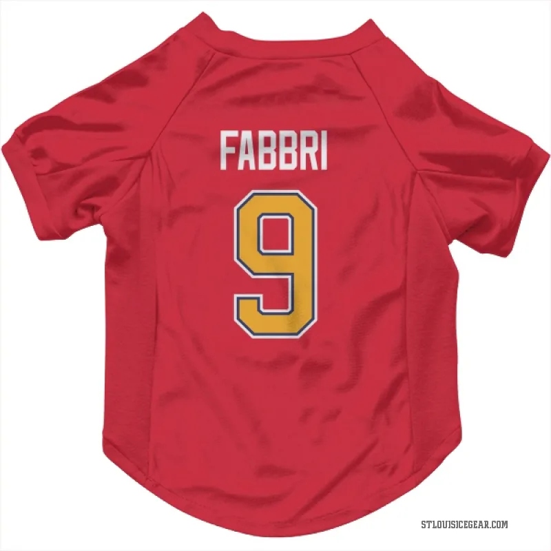 Robby Fabbri  Red St. Louis Blues  Cat & Dog Pet Jersey