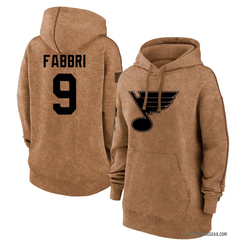 Robby Fabbri Women's Brown St. Louis Blues 2023 Salute to Service Pullover Hoodie
