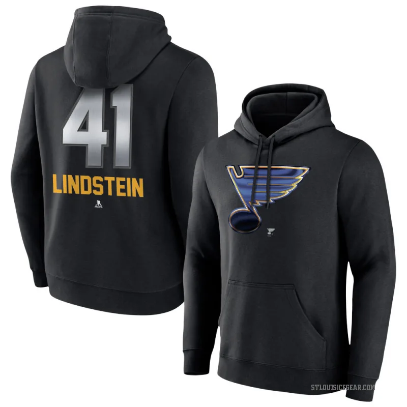 Theo Lindstein Men's Black St. Louis Blues Branded Midnight Mascot Logo Pullover Hoodie