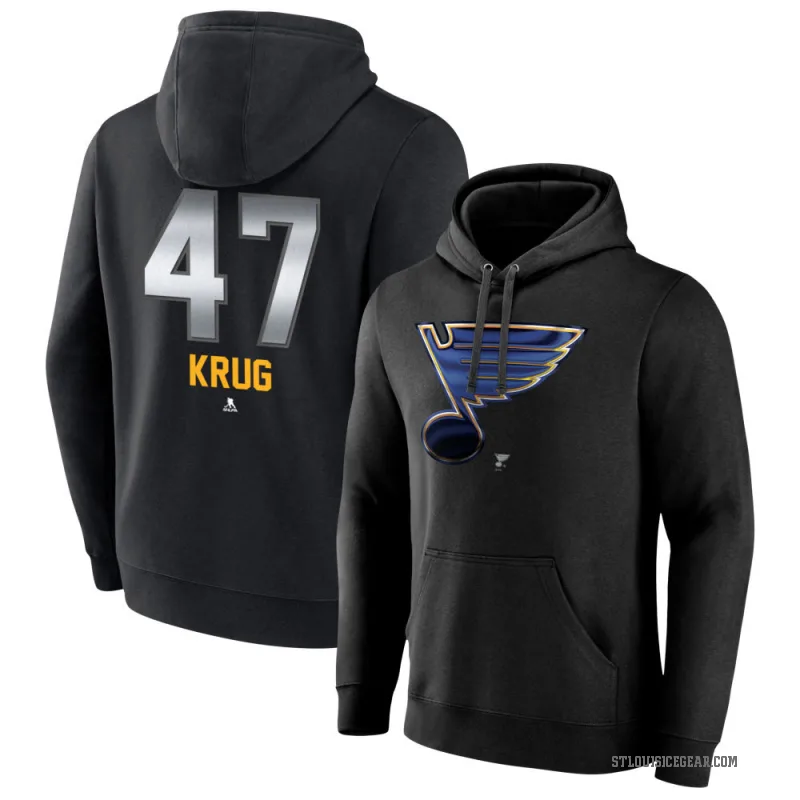 Torey Krug Men's Black St. Louis Blues Branded Midnight Mascot Logo Pullover Hoodie