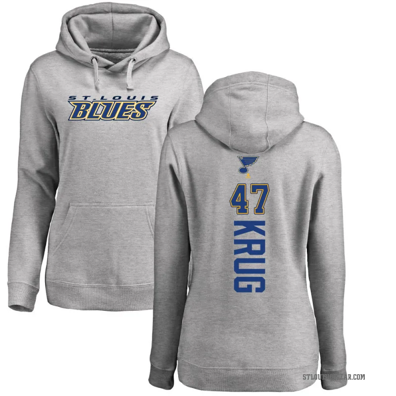 Torey Krug Women's St. Louis Blues Branded Ash Backer Pullover Hoodie